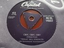 TEXAS BILL STRENGTH CRY CRY CRY 1955 CAPITOL TRI 45-CL 14357  RARE EXCELLENT