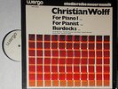CHRISTIAN WOLFF FOR PIANO I/FOR PIANIST/BURDOCKS DAVID TUDOR FREDERIC RZEWSKI LP