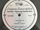 STOKOWSKI Phila. Orch. Wagner TANNHAUSER Victor LP PROGRAM TRANSCRIPTION 1933