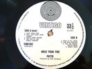 SLEEVELESS LP : Patto/Hold Your Fire/1971 Vertigo LP/Swirl Label/Record Only