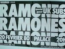 RAMONES - UK SUBS - AFFICHE ORIGINALE DE CONCERT - LE PALACE - TRES RARE - 1980