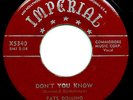 FATS DOMINO 45 Dont You Know / Helping Hand 1955 New Orleans R&B WS1241