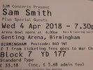 Sam Smith Tickets 4 April Birmingham