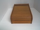VTG Kalmar Teak Wood 30 Cassette Tape Tambour Roll Top Organizer Storage EUC