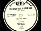 Country Paul - Scarce Blues Promo King 78 RPM - Black Cat Trail  A12