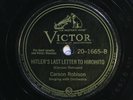 78 RPM -- Carson Robison, Victor 20-1665 - Hirohito - Hitler, E WWII Topical