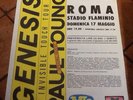 Genesis Paul Young Concert Tour Gig Poster Stadio Flaminio Roma Rome 1987