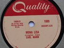 CARL MANN Mona Lisa / A Foolish One CANADA 1959 QUALITY 1889 ROCKABILLY 78