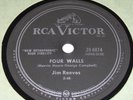 RCA Victor 20-6874 Jim Reeves Four Walls / I Know And You Know 78 RPM E+ E+