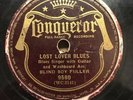 HEAR PREWAR BLUES 78 - Blind Boy Fuller - Lost Lover Blues - Conqueror 9580