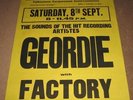GEORDIE (AC/DC) /FACTORY - RARE ORIGINAL 1973 LEAS CLIFF HALL POSTER