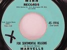 MARVELLS For Sentimental Reasons / Come Back Winn Doo Wop Soul 45 HEAR