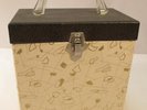 Vintage 45 RPM Record Carrying Case 1950s Atomic MCM Abstract Clear Handle