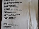 David Bowie - Los Angeles Earthling tour 1997 stage set list - look
