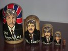 THE BEATLES Russian Hand Painted Wooden Doll Babushka Set