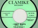 JUNE BATEMAN & NOBLE WATTS I Don't Wanta / Noble's Theme 45rpm Clamike 1964