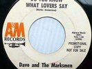 DAVE & THE MARKSMEN surf rock promo vg A&M 45 DO YOU KNOW WHAT LOVERS SAY e1022
