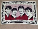 THE BEATLES GENUINE/ORIGINAL IRISH LINEN TEA TOWEL,  FROM 1964,  UNUSED