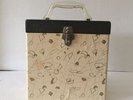 Vintage 45 RPM Record Carrying Case 1950s Atomic MCM Abstract Clear Handle