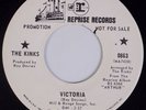 THE KINKS: Victoria / Brainwashed USA REPRISE DJ Promo Psych 45 NM