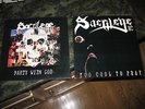 SACRILEGE BC Party With God VG+ UK LP  &  1988 Too Cool To Pray NM US LP  thrash