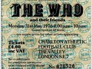 The Who Alex Harvey Band Little Feat Charlton Athletic, London 31/5/76 Ticket