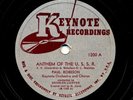 PAUL ROBESON on E- 12-inch 1944 Keynote 1200 - Anthem of the U.S.S.R.