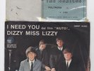 THE BEATLES I NEED YOU DIZZY MISS LIZZY+ BIGLIETTO CONC.MILANO1965+LETTERA AMICI