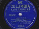 Budapest String Qt – 78 rpm Columbia Set 425 Ravel Quartet in F 	E+