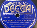 Decca 1562 ANDREW SISTERS Nice Work If You Can Get It  EE+ 78 rpm Jazz 1937