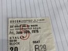 Bob Marley And The Wailers Concert Ticket 18.6.1974 RASTAMAN VIBRATION TOUR rare