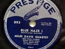 MILES DAVIS-BLUE HAZE I&II ON PRESTIGE JAZZ 78RPM