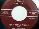 the EVERGREENS doowop vg+ CHART 45 VERY TRULY YOURS b/w GUITAR PLAYER ak104