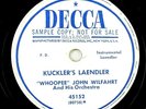 Whoopee John Wilfahrt - Scarce Promo Decca 78 RPM - Bohemian Forest Polka A10