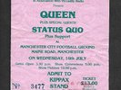 QUEEN : 1986 Magic Tour Maine Road Concert Ticket Stub - Freddie Mercury