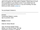 3 Eminem Seated Tickets Twickenham 14th July Incredible Seats