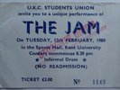 The Jam Original Used Concert Ticket Sports Hall Kent University 1980 PaulWeller