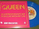 QUEEN Bohemian Rhapsody / I'm In Love With My Car UK EMI  BLUE VINYL LTD ED