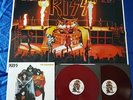 KISS 2 LP THE PALLADIUM LIVE IN NEW YORK 1980, WINE RED VINYL POSTER NEAR MINT