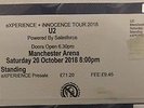 1 Ticket U2 Manchester STANDING PLACE 20.10.18 Sat Manchester Arena