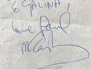 PAUL McCARTNEY SIGNED PAGE AT BROTHER MIKE McGEAR’S WEDDING 1982. THE BEATLES