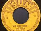 ELVIS PRESLEY Good Rockin' Tonight 45 on Sun 210 original rockabilly push marks