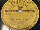 Rare Rock 'n Roll 78 RPM Jerry Lee Lewis - Great Balls Of Fire - Sun # 281 10