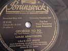 Louis Armstrong - 78rpm single 10-inch – Brunswick #80060 Georgia Bo Bo