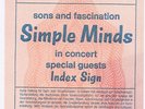 Simple Minds    In Concert 1982   Ticket / Konzertkarte / Eintrittskarte