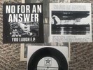 No For An Answer You Laugh 7” poison free insert hardcore Revelation sXe punk
