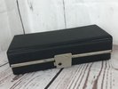 VTG Retro Black Leather Effect Vinyl Cassette Tape Holder Carrier Storage Box
