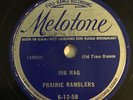 The Prairie Ramblers 78 RPM Melotone 6-12-58. JUG RAG/THAT OLD HOME TOWN OF MINE