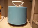 Vintage 1960's Turquoise Blue Disk-GO-Case With 45 Records Retro Hippie Chick