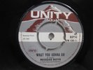 Reggae Boys, What You Gonna Do on UK Unity label. Ex